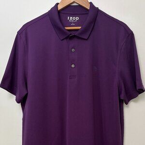 IZOD Golf Polo Short Sleeve Size Large Deep Purple EUC